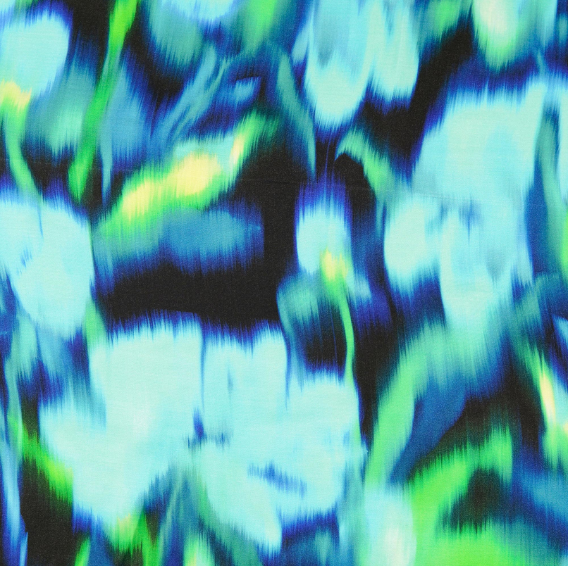 Visco. Satin Digital Batikflower Turquoise