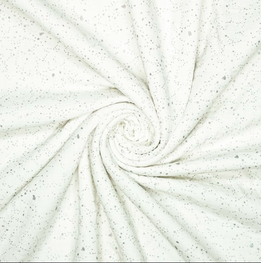 Double gauze Glitter Off White/Silver