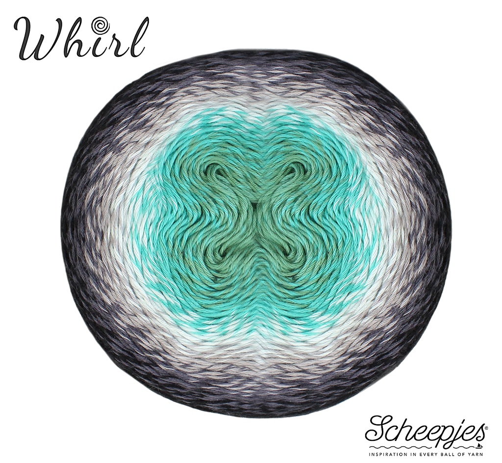 Scheepjes Whirl 1000m - 785 Minty Black Velvet