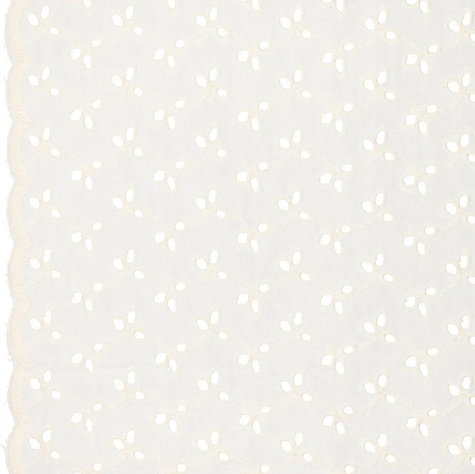 Broderie "Rosemary" 2 scallop Borders White