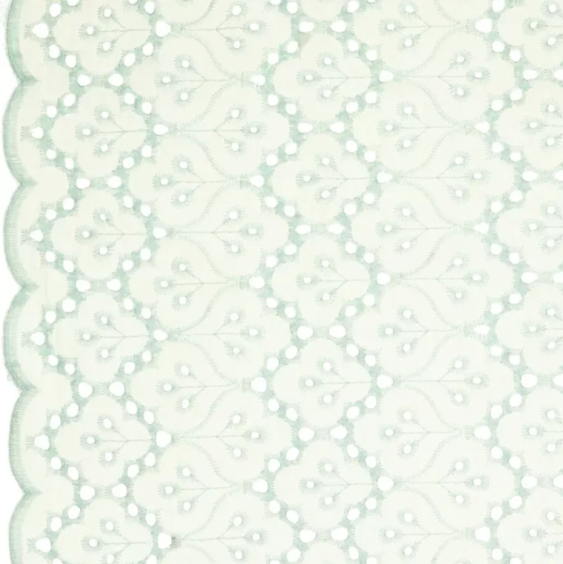 Broderie "Lilian" 2 scallop Borders Munt