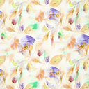 Stretch Coton Satin Digi Hawai Yellow/Lila