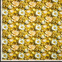 Viscose Jersey 3D Floral Ochre/White