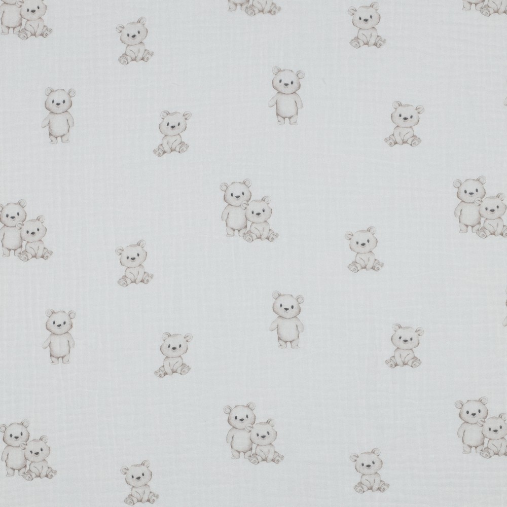 Double Gauze Bio Digital Bears White
