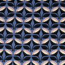 French Terry Retro Flowers Jeansblue