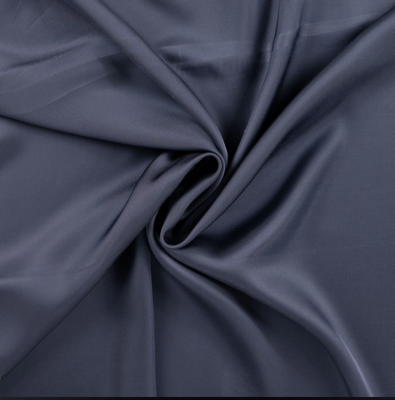 Viscose Satin Uni Denim Blue