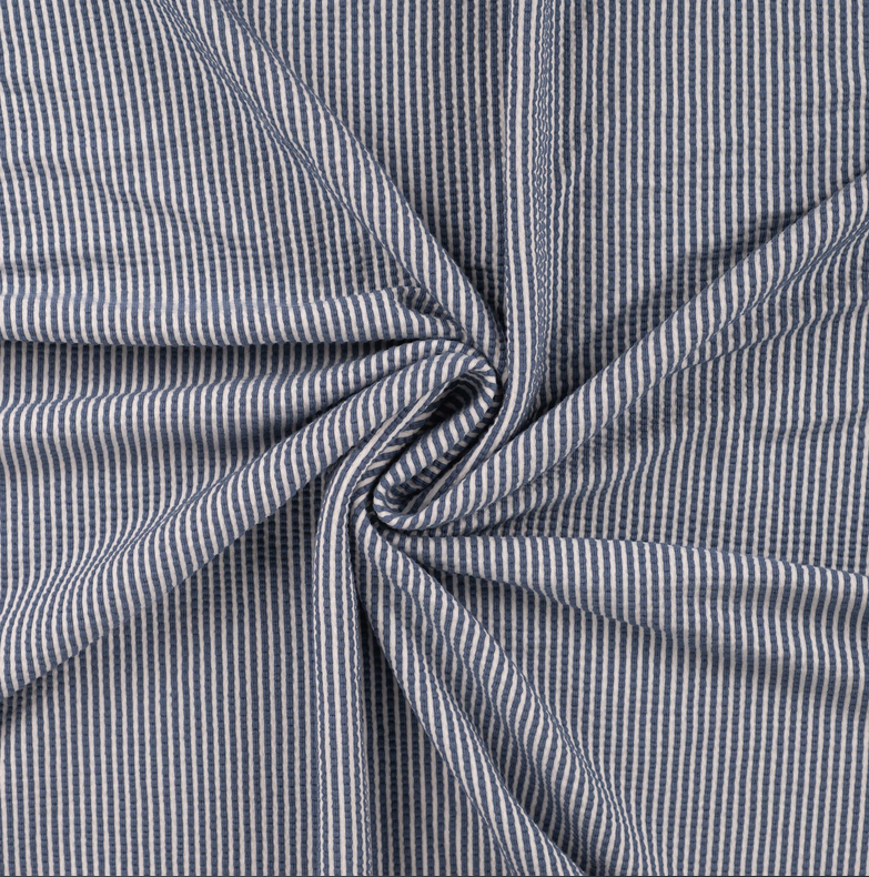Jersey Seersucker Denim Blue