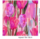 Jersey Viscose Fuchsia Tulips