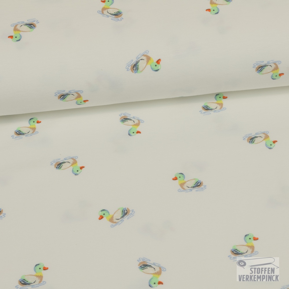 Jersey Bamboo/Cotton Ducklings Off White
