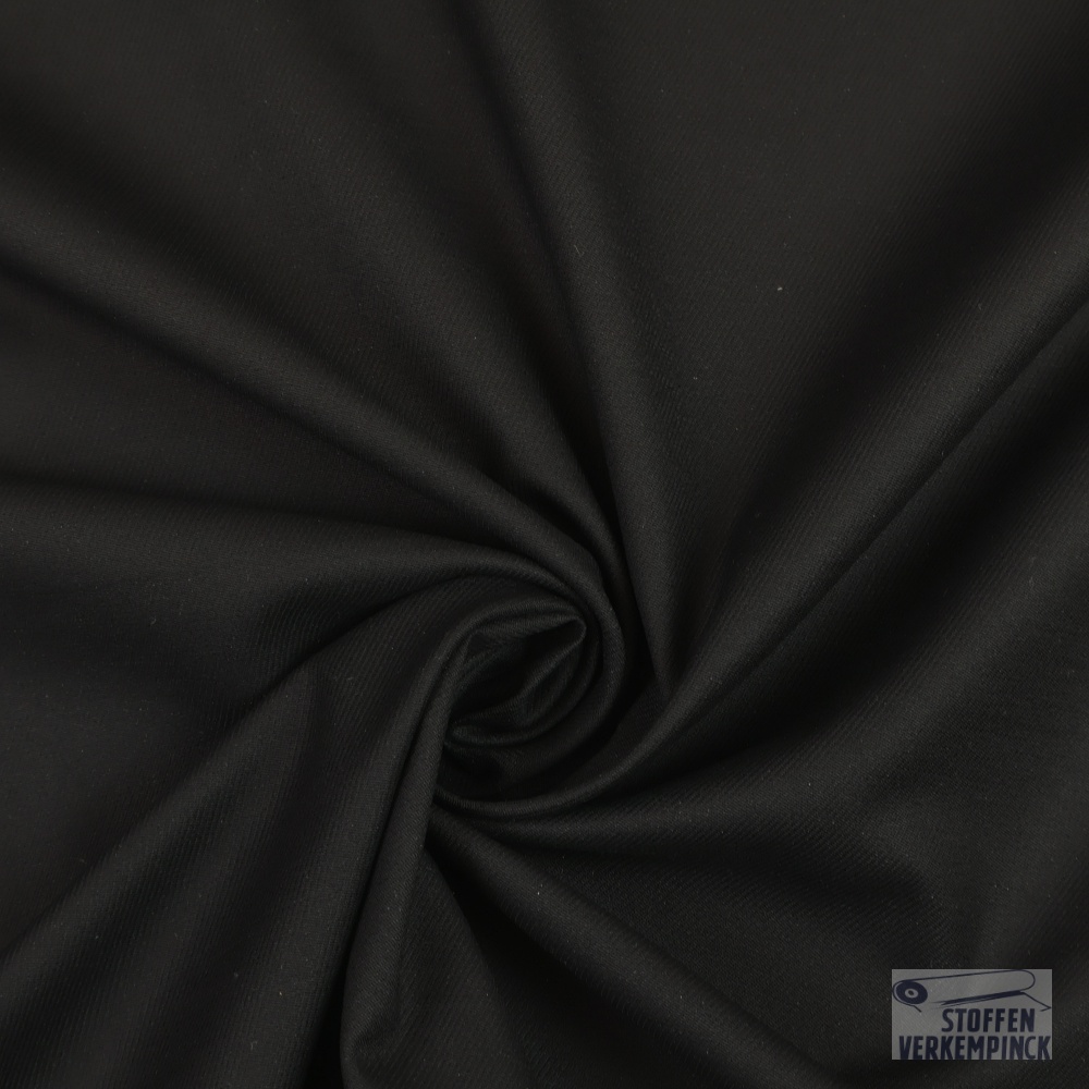 Soepele Zwarte Katoenen Stretch (133CM)