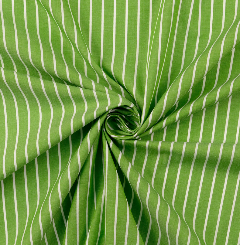 Katoen 1cm. streep Green/White  