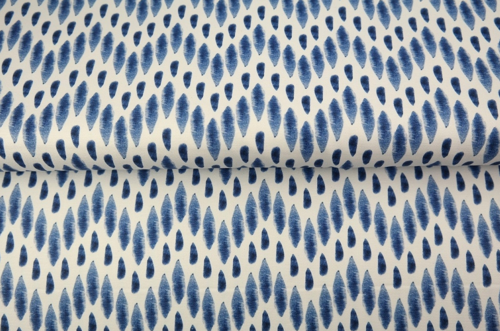 Canvas Digital Blauwe Zigzag Druppels