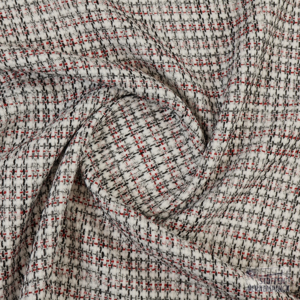 Chanel Ruitje Antraciet/Wit/Rood
