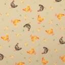 Cotton Digital Kippen en Kuikentjes Beige
