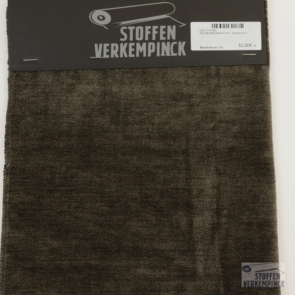 Chenille Meubelstof Gala - donkerbruin