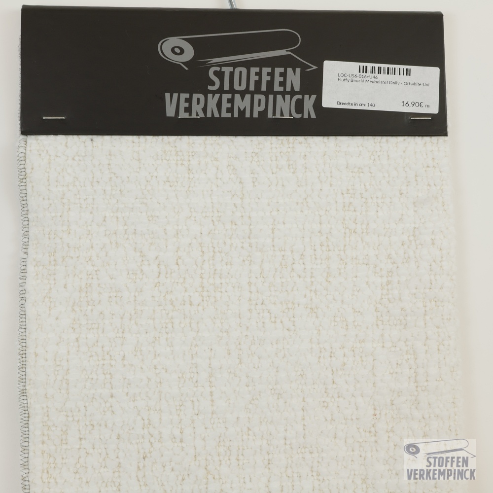 Fluffy Bouclé Meubelstof Dolly - Offwhite Uni