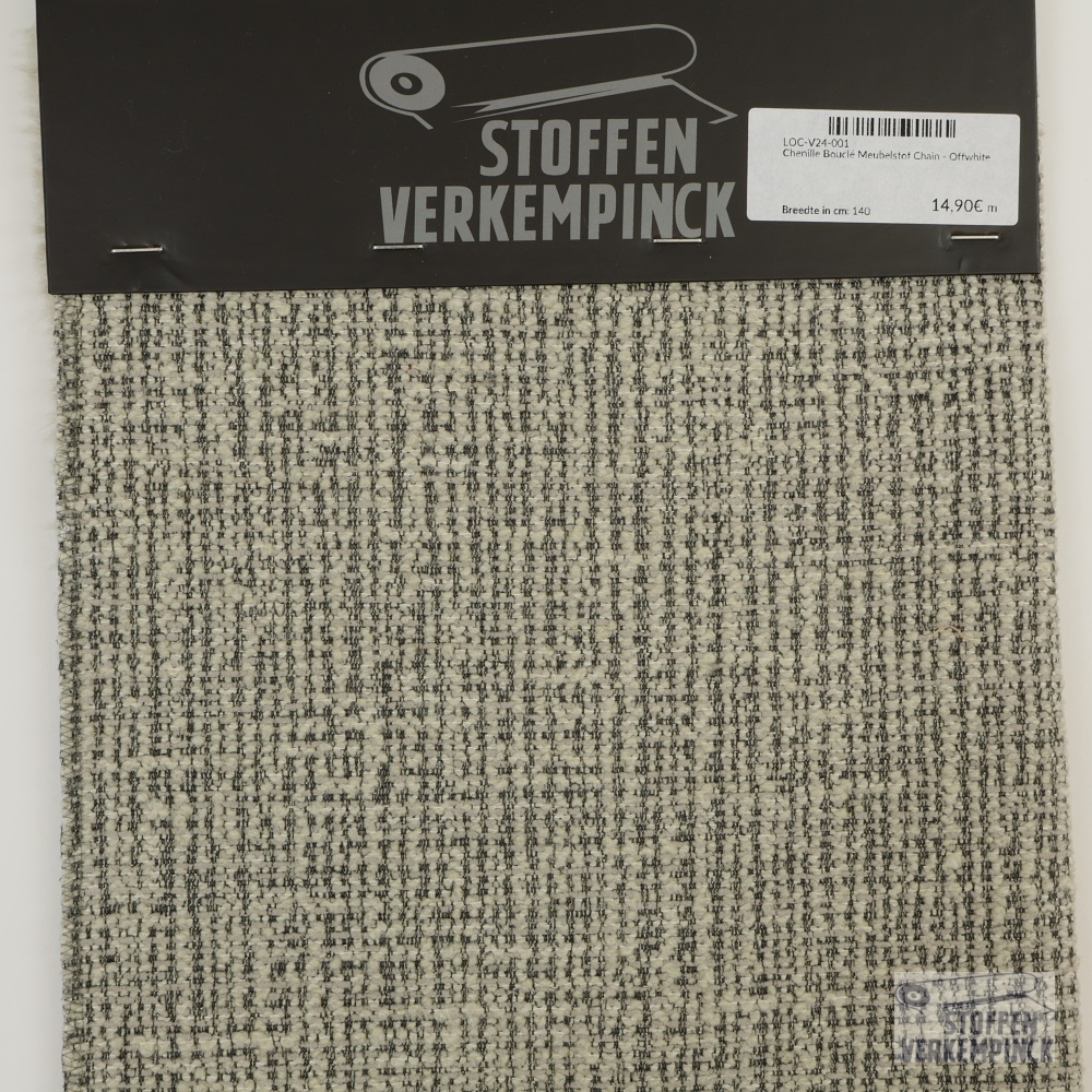 Chenille Bouclé Meubelstof Chain - Offwhite