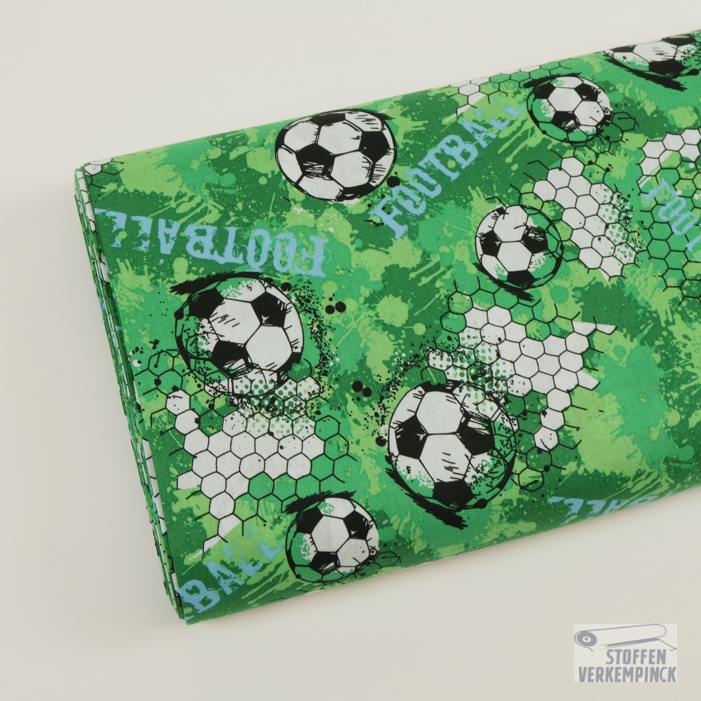 Popeline Voetbal Groen
