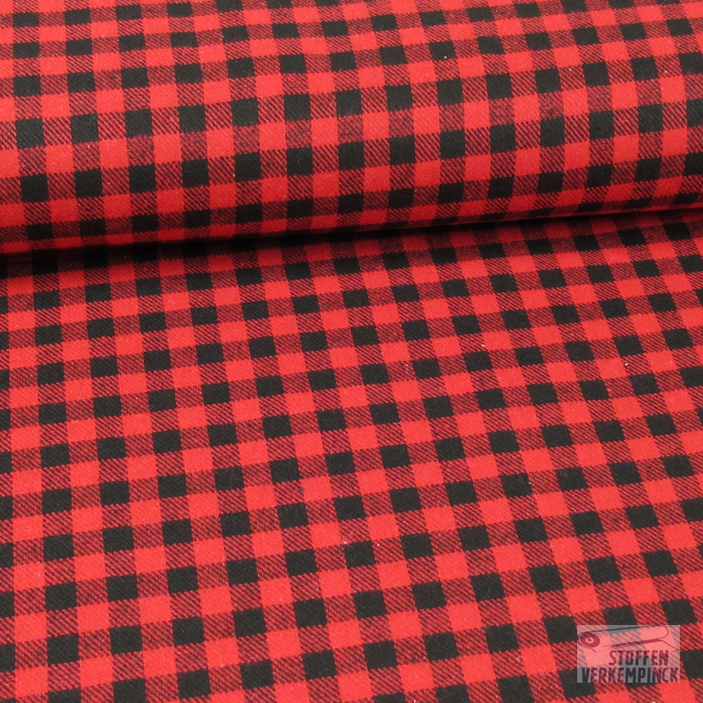 Flanelle Karo Zwart/Rood 