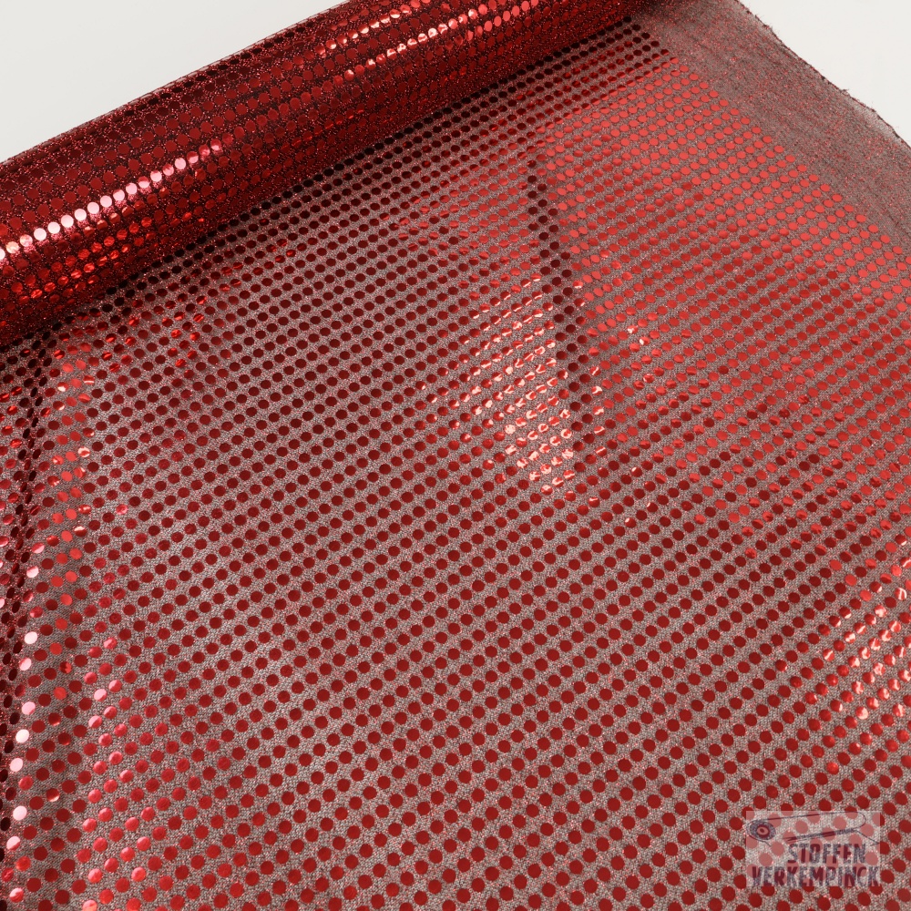 Paillettenstof Rood/Zwart