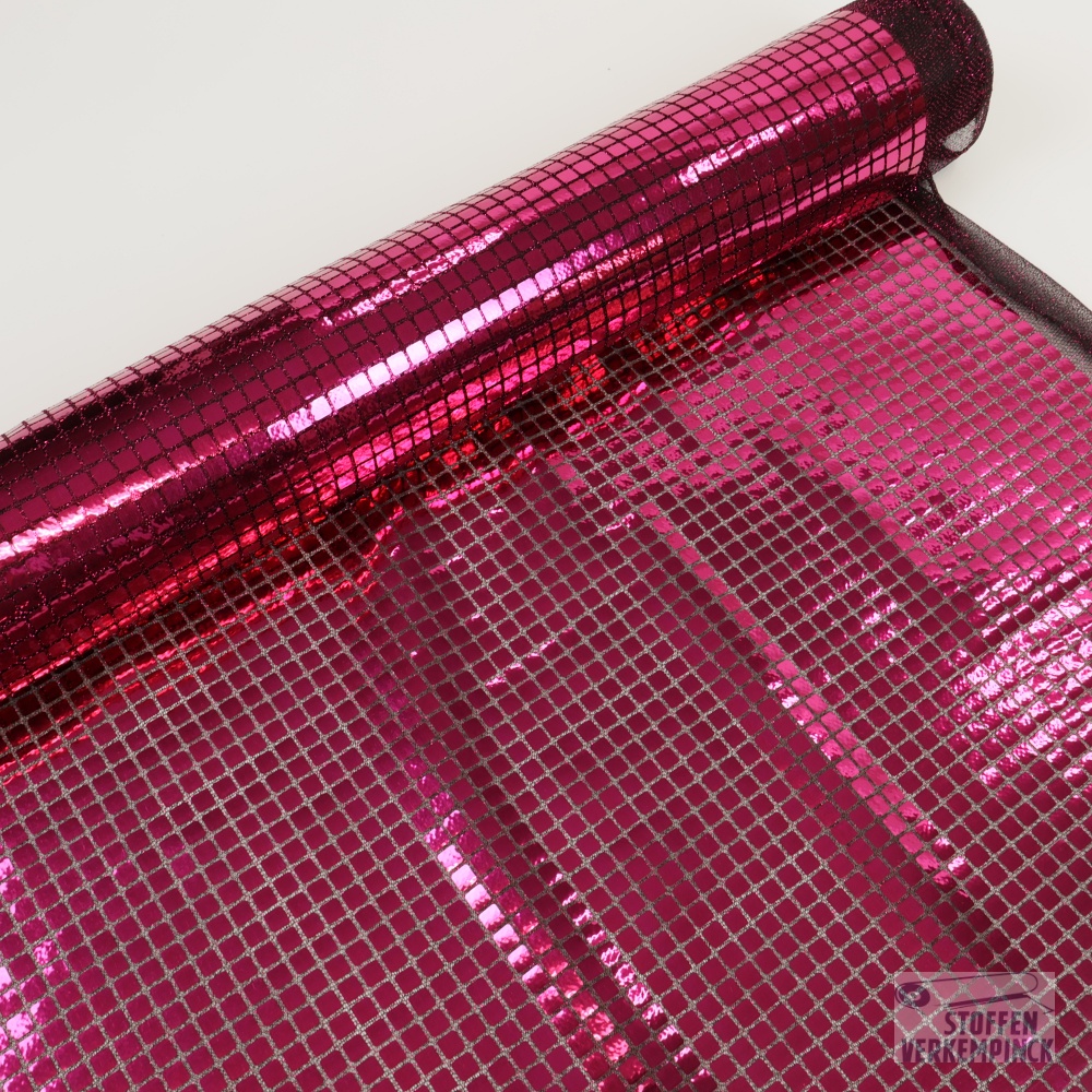 Paillettenstof Vierkant Pink