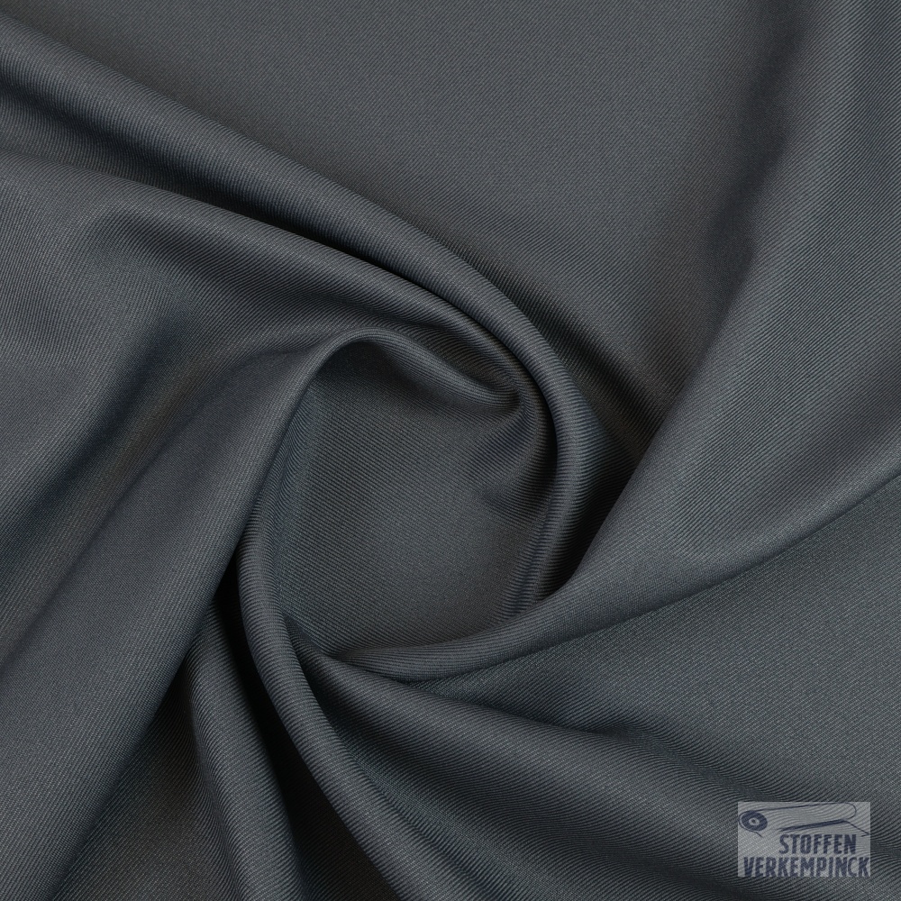 Gabardine Soepel Polyester Donker Grijs