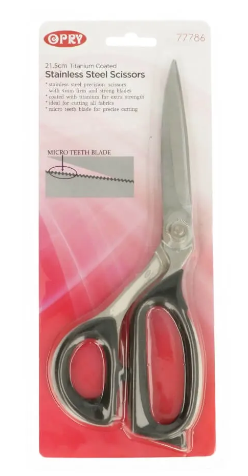 Opry Schaar titanium met micro vertanding 21,5cm zwart