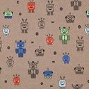 Jersey Melange Neon Robots Taupe