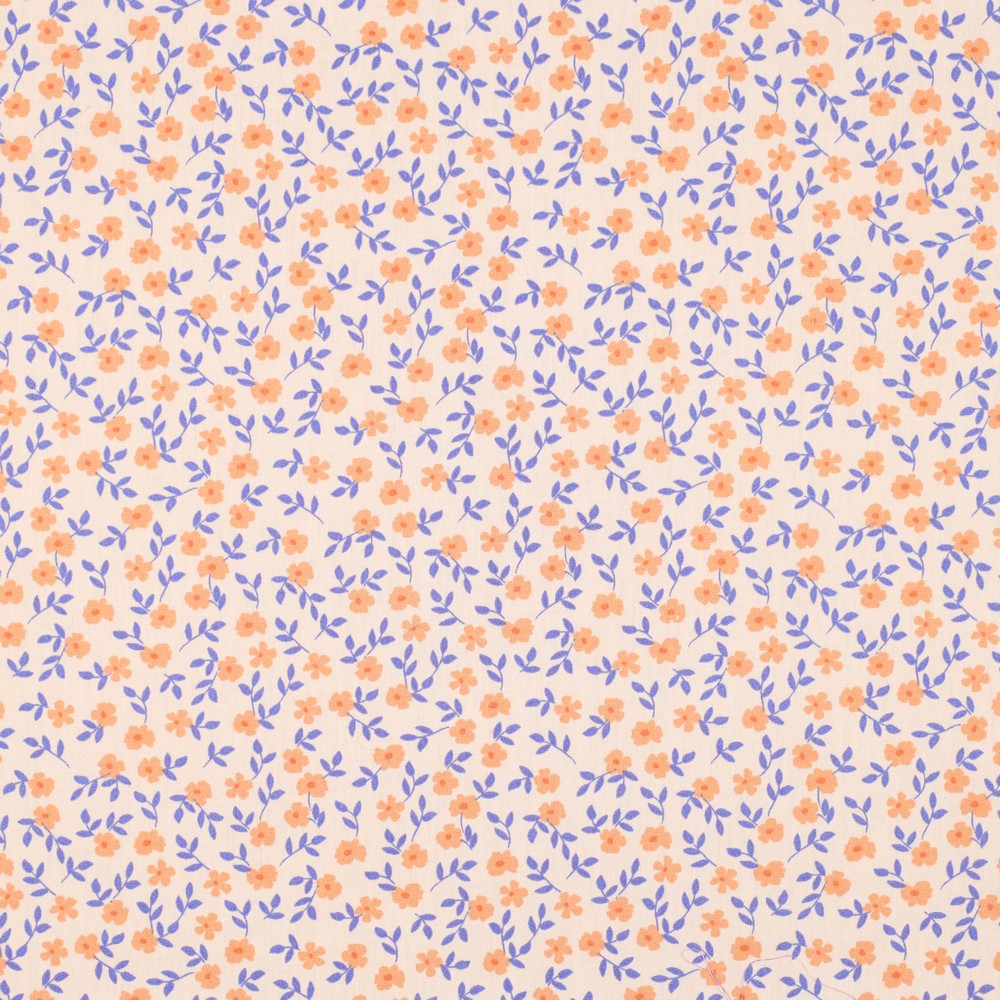 Poplin Bio Flowers Peach