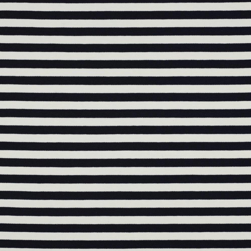 French Terry Yarn Dyed 1 cm. Stripes Navy/Off White