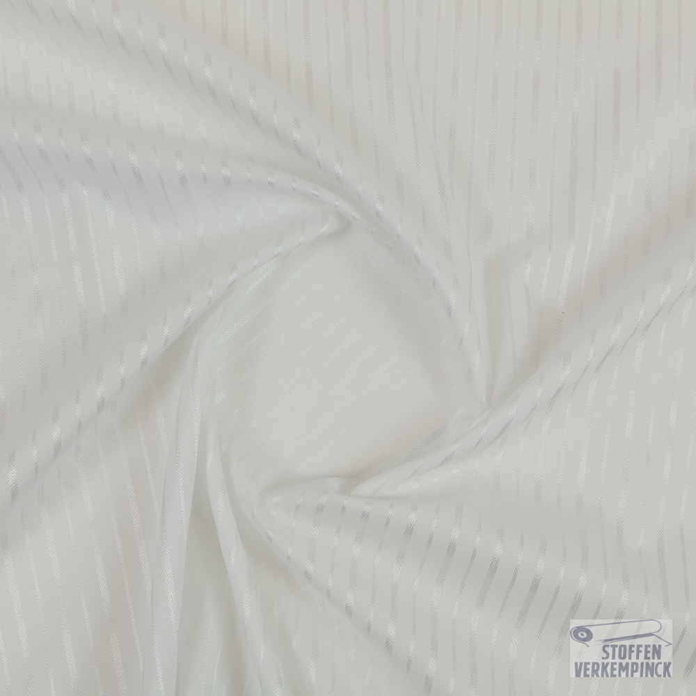 Katoen/Polyester Popeline Visgraat Wit