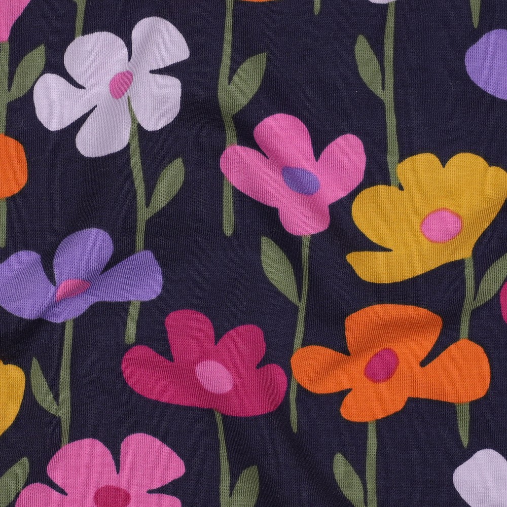 French Terry Floral Indigo