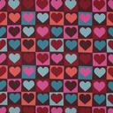 Fine Popeline Hearts Bordeaux