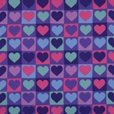 Fine Popeline Hearts Purple