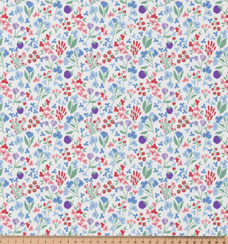 Katoen "Celine" Blanc/Bleu