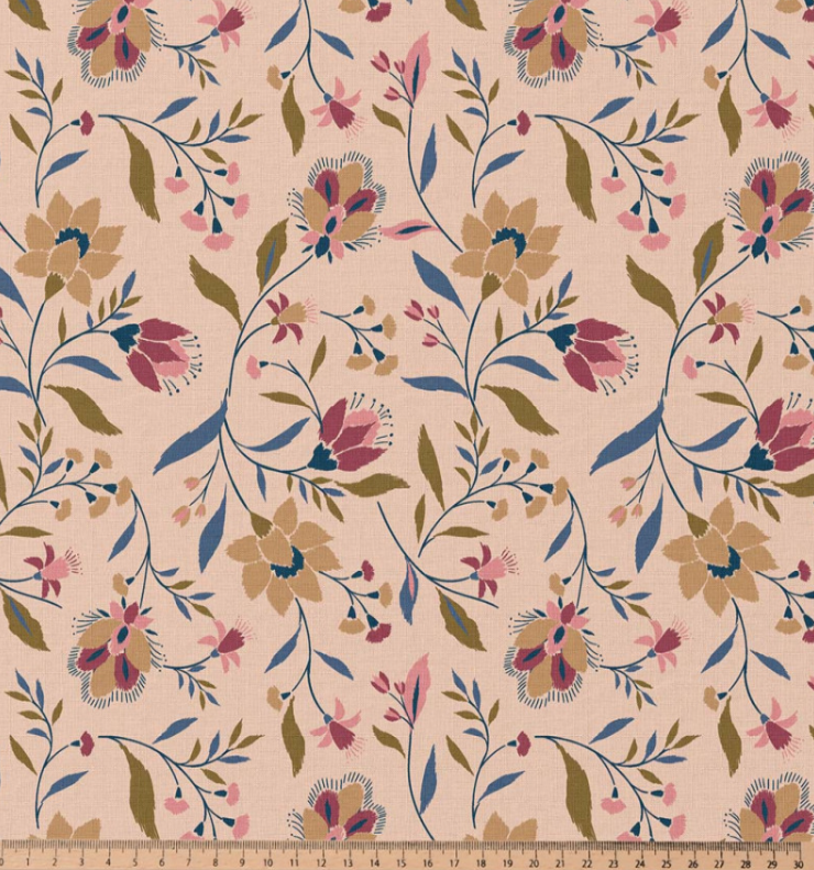 Katoen "Evelyne" Peche/beige