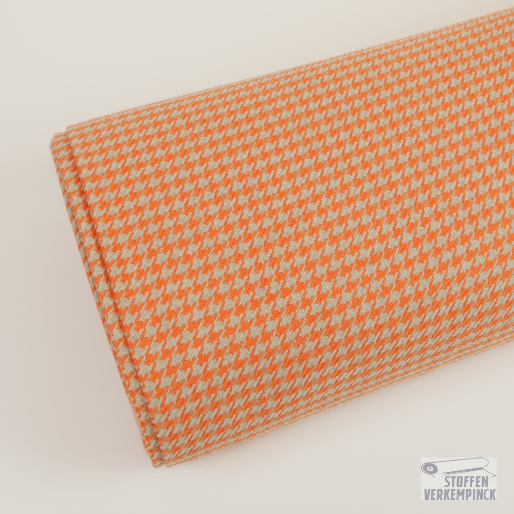Mantelstof Pied de Cocq Beige/Orange