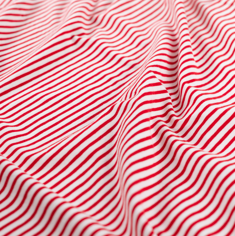Jersey Katoen Yd Stripe Small White/Red