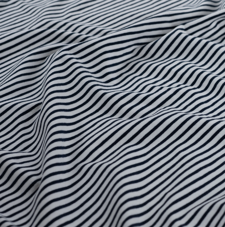 Jersey Katoen Yd Stripe Small White/Navy