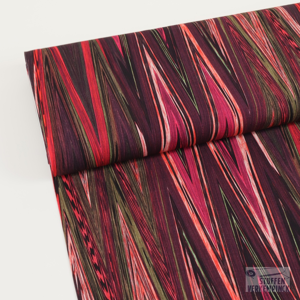 Jersey Viscose Digital Stripes Fuchsia
