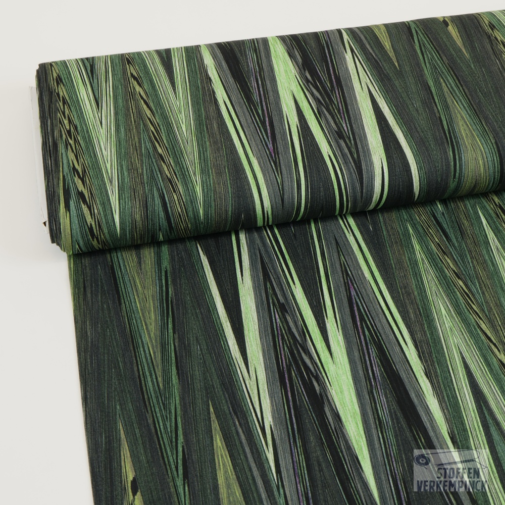Jersey Viscose Digital Stripes Green