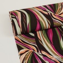 Jersey Viscose Digital Flames Brown/Fuchsia