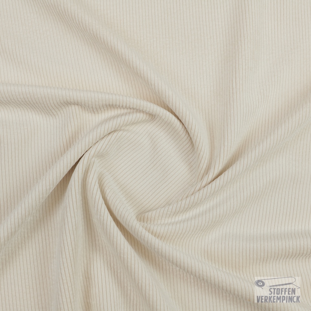 Stretch Corduroy Washed Ecru
