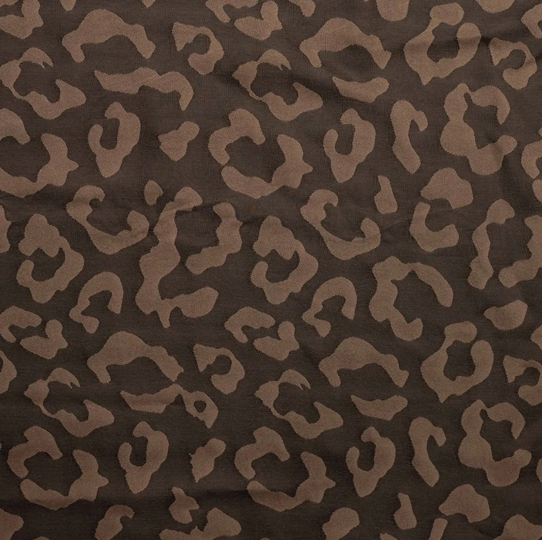 Viscose/Polye. Jacquard Leopard Black/Brown