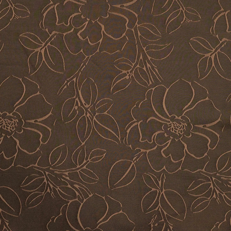 Viscose/Polye. Jacquard Flower Black/Brown