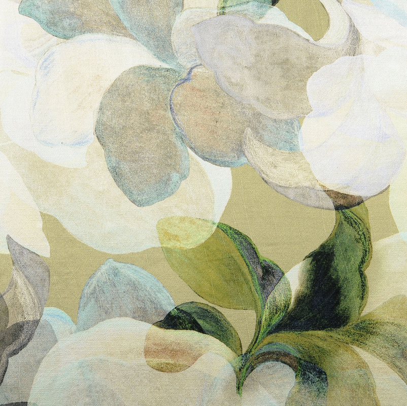 Viscose Satin Digital Floral Beige