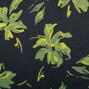 Viscose Satin Digital Green Flowers