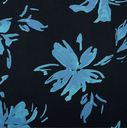 Viscose Satin Digital Blue Flowers