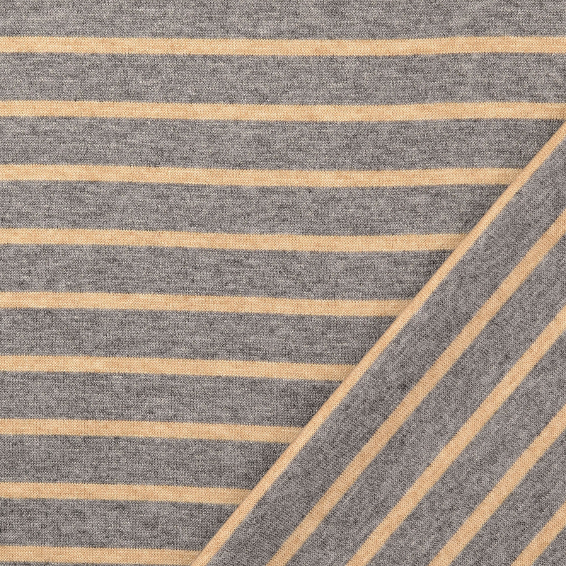 Jersey Jacquard Stripes Grey/Beige