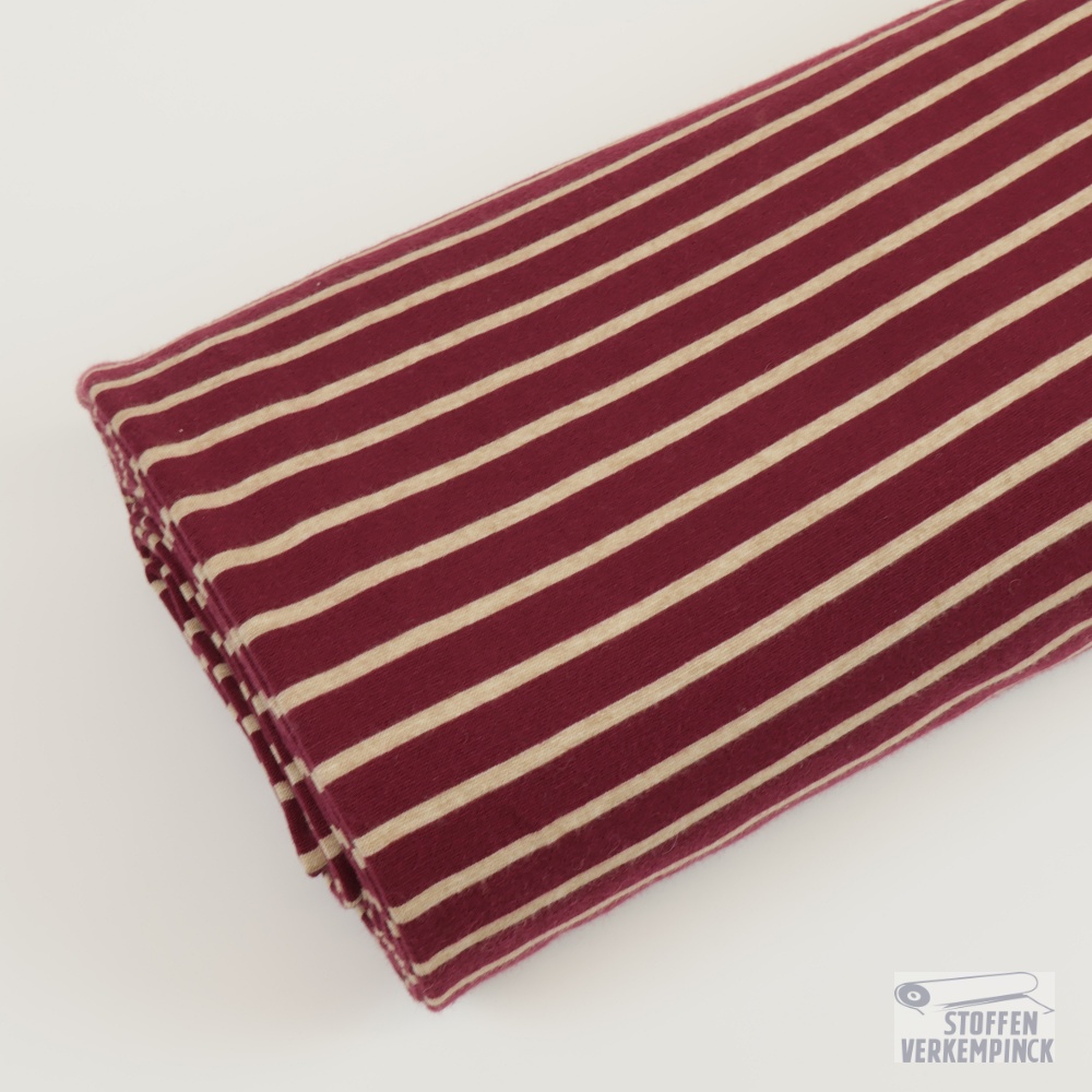 Jersey Jacquard Stripes Bordeaux/Beige